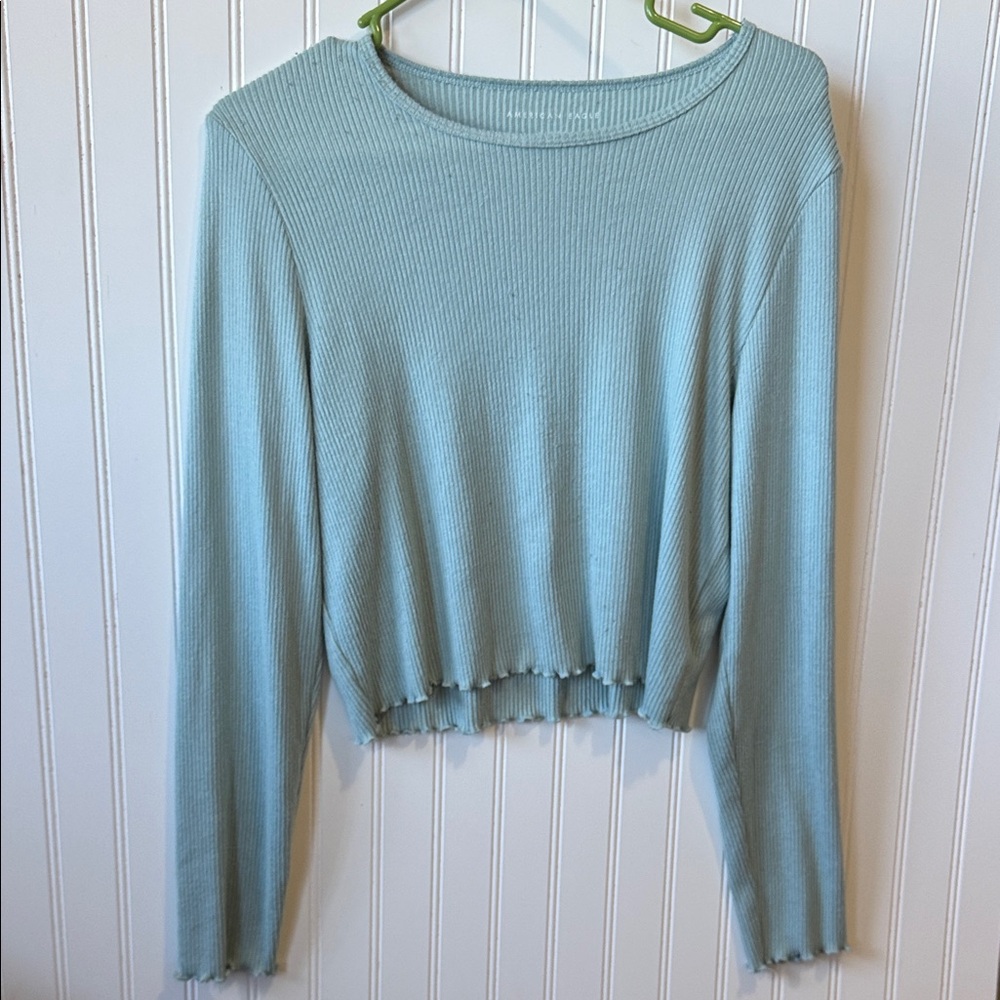 American Eagle Outfitters Sky Blue Crop Top lx mint green